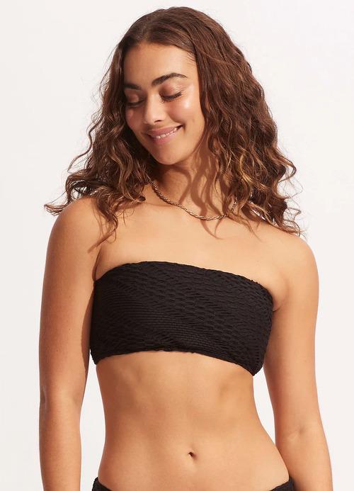 Верх купальника бандо Seafolly S Черный (31319-911-black)