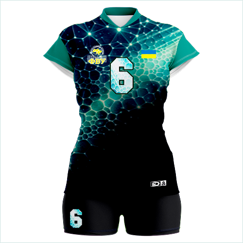 Волейбольна форма жіноча S Чорний/Блакитний (121212)