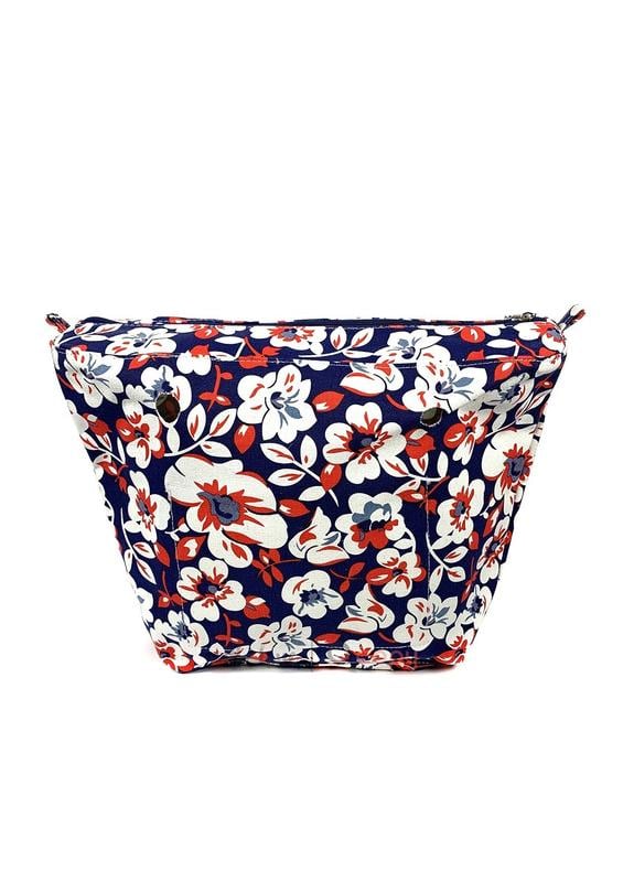 Підкладка джинсова для сумки Classic Квіти Червоно-синій (8049) - фото 1 Підкладка джинсова для сумки Classic Квіти Червоно-синій (8049) - фото 1