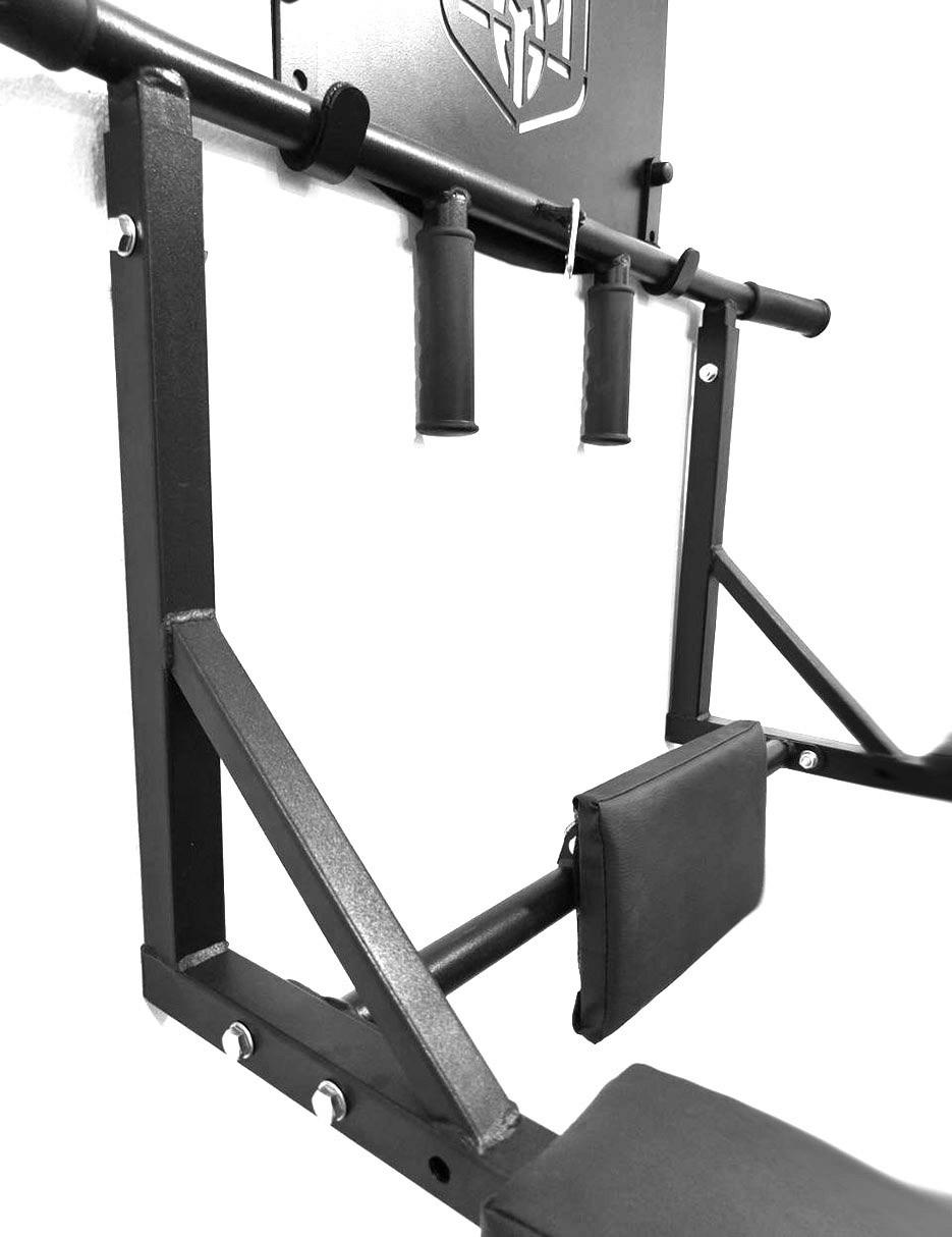 Турнік-бруси SAB настінний розбірний з гумовими ручками/гербом та адаптивною спинкою для преса Чорний (0072) - фото 7