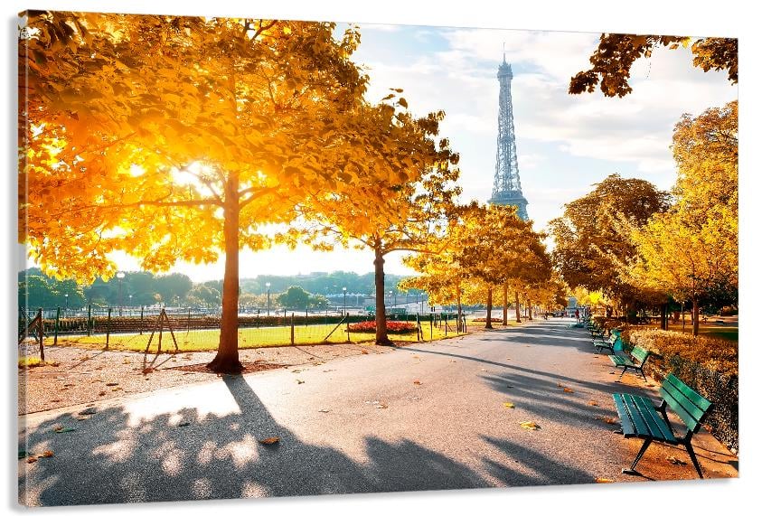 Картина на холсте в гостиную/спальню Осень в Париже 70х140 см (MLP_366)