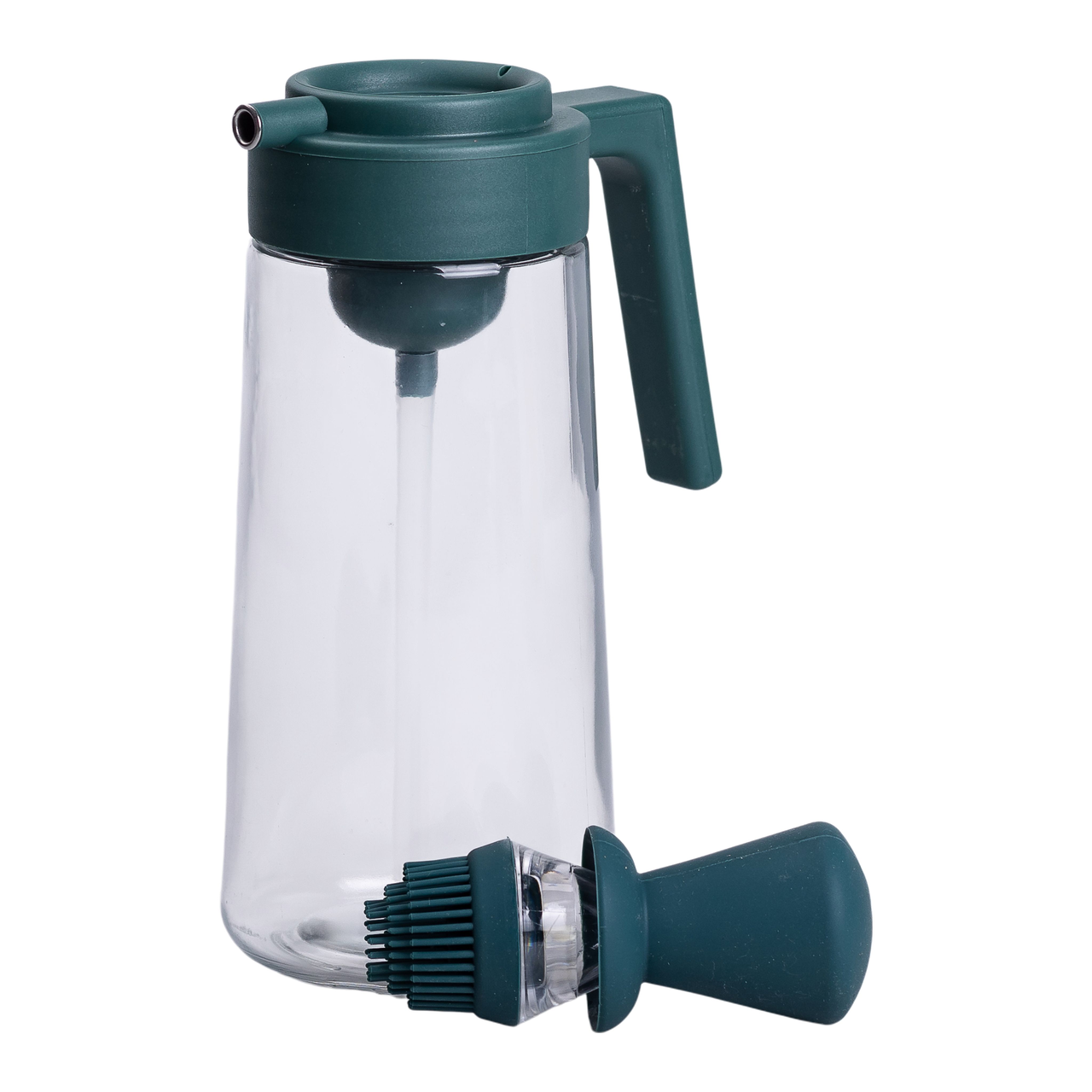 Пляшка для олії скляна 2в1 з дозатором та силіконовим пензликом 550 мл Зелений (HP-1351) - фото 3 Пляшка для олії скляна 2в1 з дозатором та силіконовим пензликом 550 мл Зелений (HP-1351) - фото 3