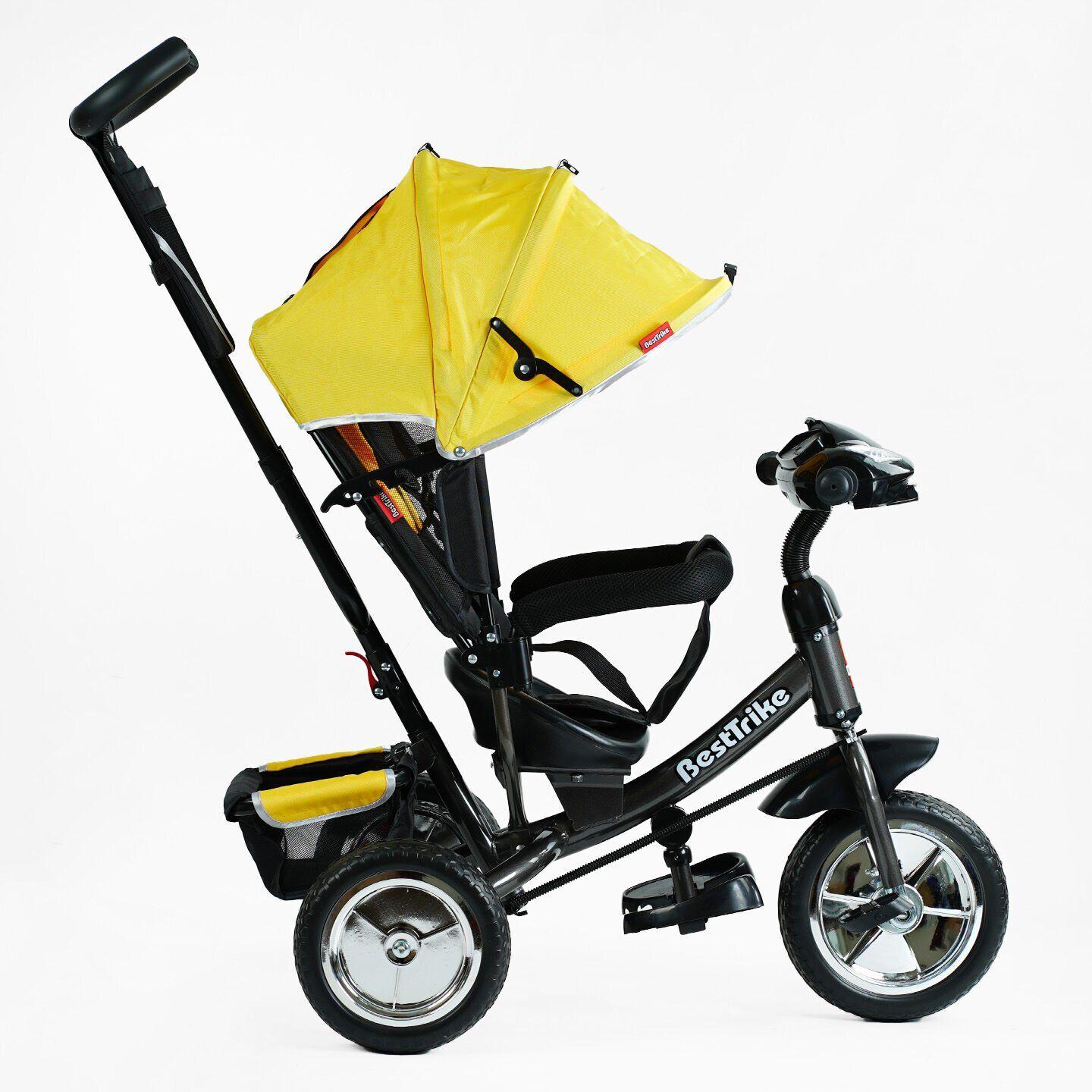 Велосипед детский трехколесный Best Trike 6588 пена/фара с родительской ручкой Желтый (69-584) - фото 2 Велосипед детский трехколесный Best Trike 6588 пена/фара с родительской ручкой Желтый (69-584) - фото 2