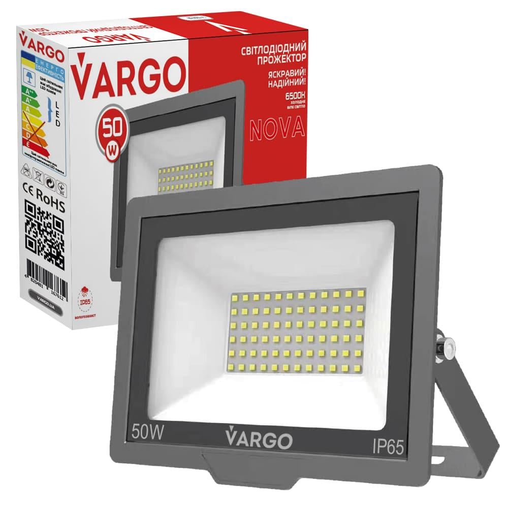 Прожектор LED Vargo 50 W 220 V 4500 lm 6500 K (V-116761) - фото 1