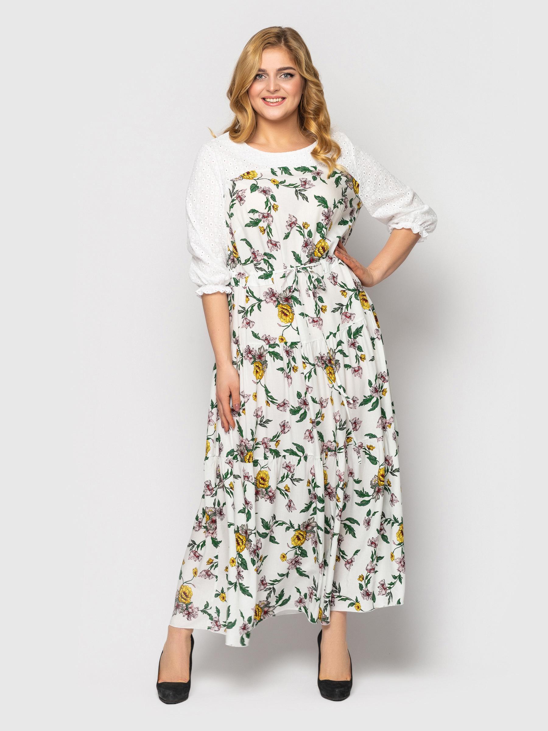 Платье VLAVI Росава р. 52 Белый/Лето (127505-52)