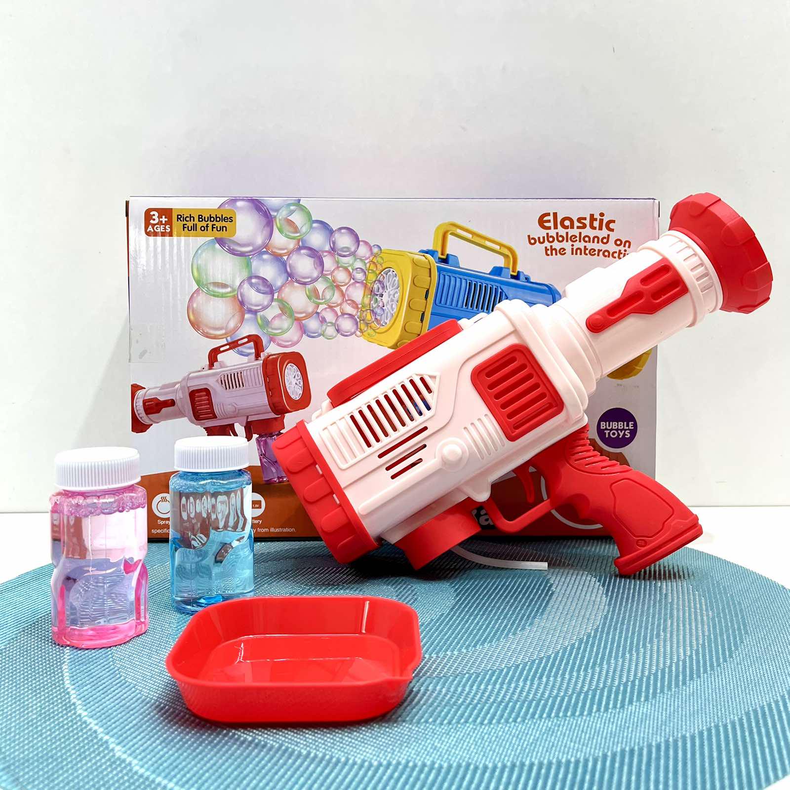 Пистолет для запуска мыльных пузырей светло/запаска 26 см Красный (9835-3) - фото 6