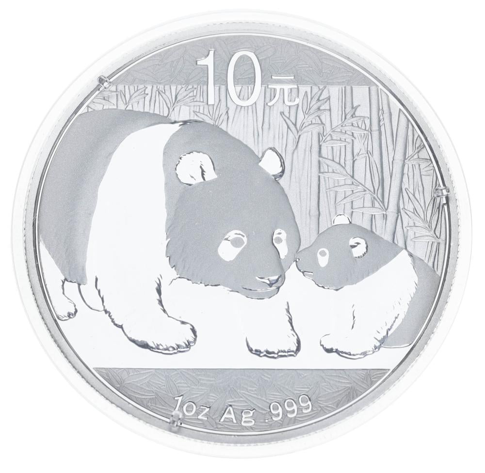 Коллекционная монета Китай 10 юань 2011 серебро UNC Панда 1 унция/31,1 г (М20379)