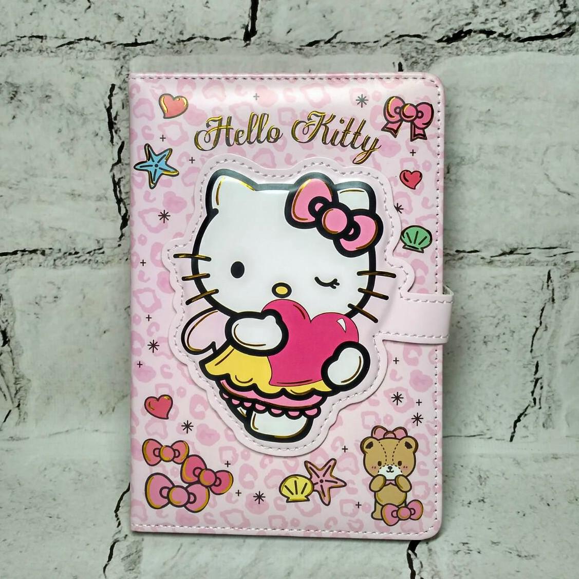 Блокнот Китти на магнитной застежке 19х12,7 см Розовый (PU-006-1)