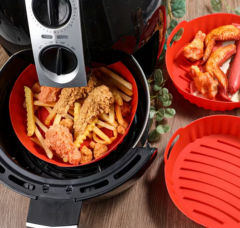 Форма силиконовая круглая для аэрогрилей и аэрофритюрниц Красный (Q-299-R) - фото 5 Форма силиконовая круглая для аэрогрилей и аэрофритюрниц Красный (Q-299-R) - фото 5