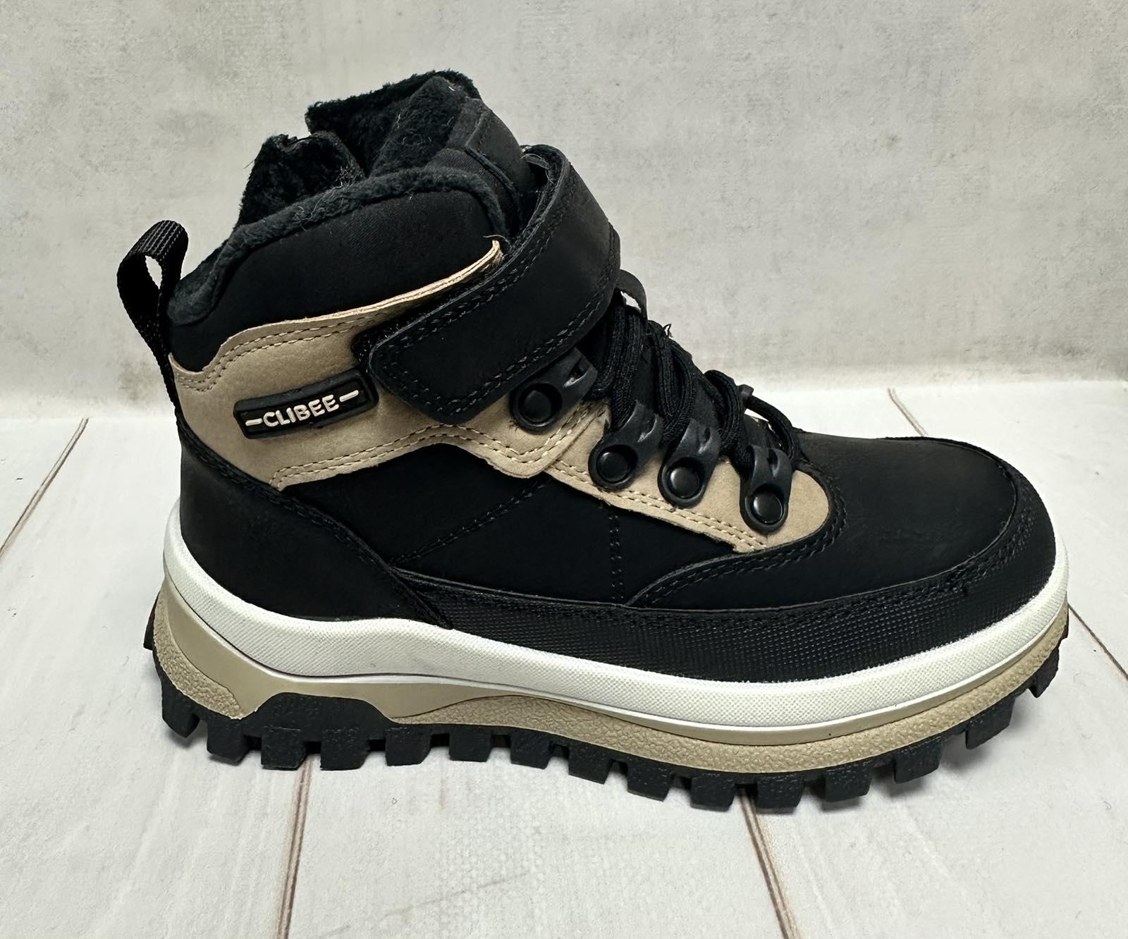 Черевики дитячі Clibee зимові на овчині р. 33/21 см Чорно-бежевий Черевики дитячі Clibee зимові на овчині р. 33/21 см Чорно-бежевий