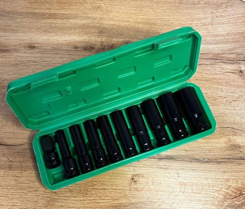 Набор ударных торцевых головок 1/2" 10 шт. шестигранные удлиненные в кейсе (3182708465)