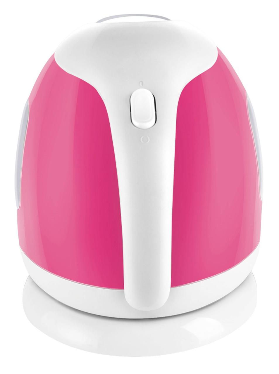 Электрочайник пластиковый дисковый Sencor SWK 1018RS 1 л Розовый/Белый - фото 3