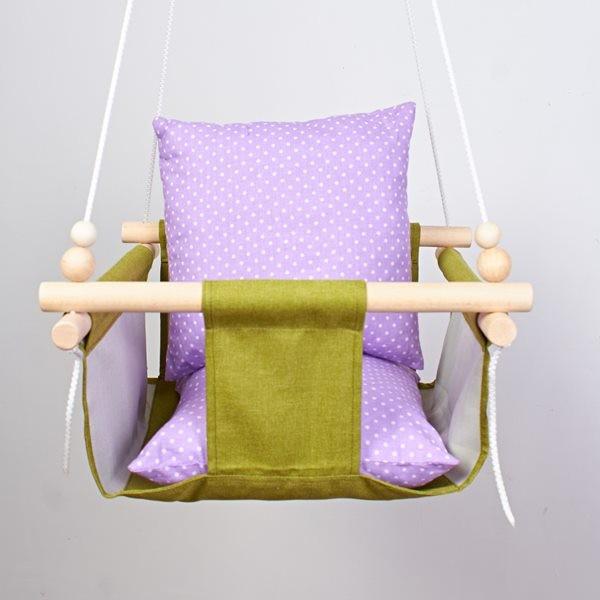 Дитяча гойдалка Infancy Горох Фіолетовий/Зелений (10140355) - фото 3 Дитяча гойдалка Infancy Горох Фіолетовий/Зелений (10140355) - фото 3