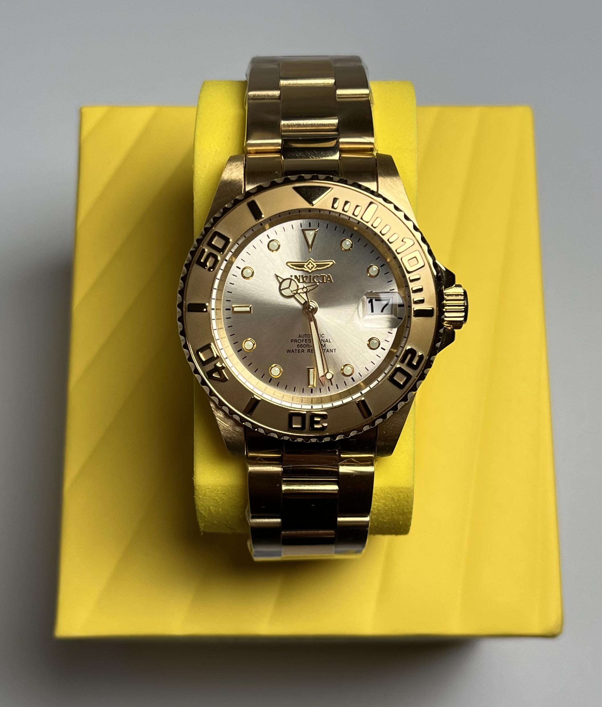Годинник Invicta 9010OB Automatic Pro Diver Золотий (14120049) - фото 2 Годинник Invicta 9010OB Automatic Pro Diver Золотий (14120049) - фото 2