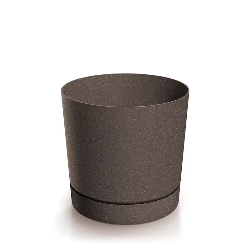 Горщик для квітів Prosperplast Tubo P Eco Wood круглий з підставкою 10,8х10,8х10,9 см Кавовий (67931-4625)