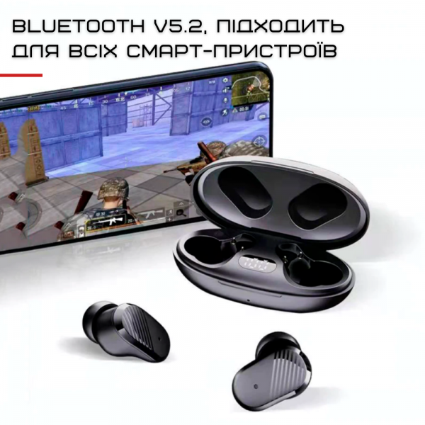 Навушники вкладиші бездротові JL Saniyer А68 Bluetooth TWS вакуумні з вбудованим чіпом Чорний - фото 6