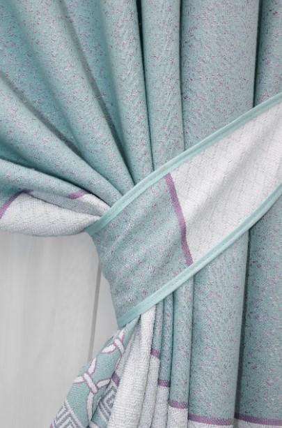 Ткань портьерная лен Голубой/Розовый (1108ш) - фото 2 Ткань портьерная лен Голубой/Розовый (1108ш) - фото 2