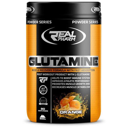 Глютамин для спорта Real Pharm Glutamine 500 г 90 порций Orange