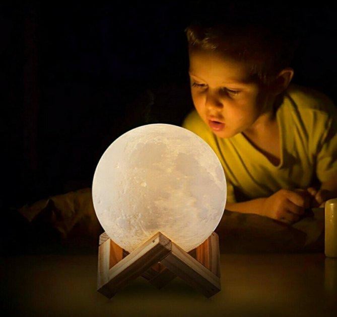 Нічник настільний 3D Moon Light Lamp Місяць (GN-001) - фото 4