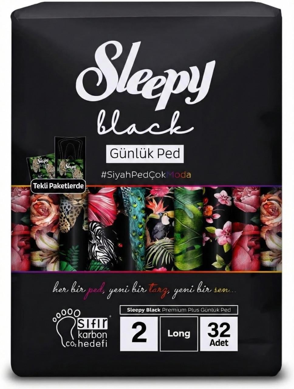 Прокладка ежедневная Sleepy Black Long 180 мм 5 капель 32 шт. Черный (000006017) Прокладка ежедневная Sleepy Black Long 180 мм 5 капель 32 шт. Черный (000006017)