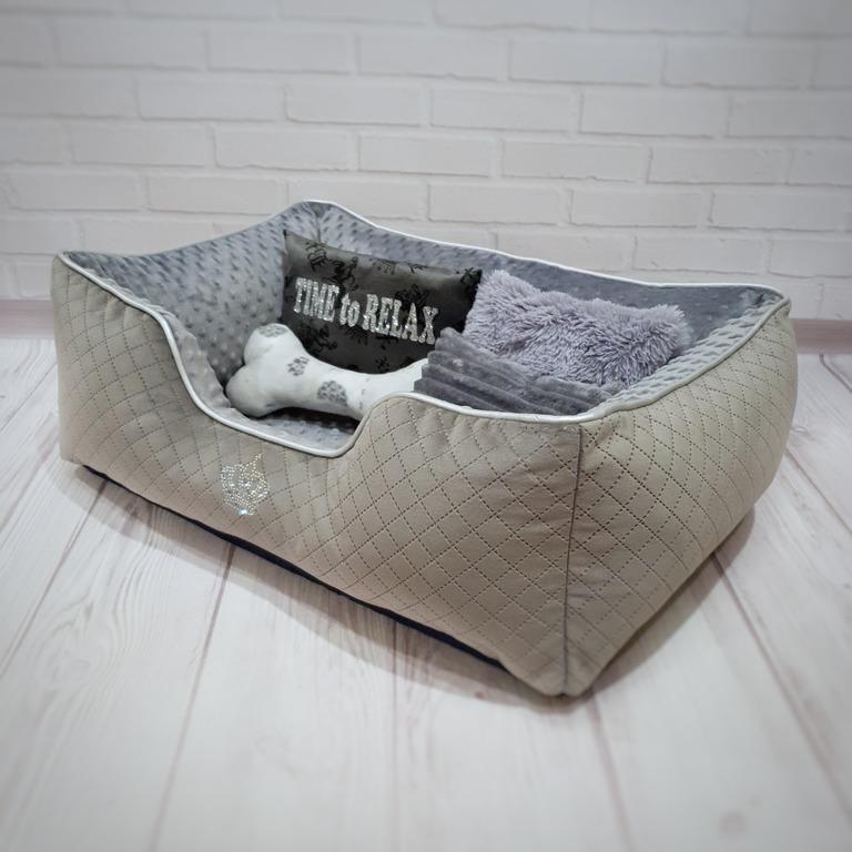 Лежанка для собак Amore mio Cane Брідж Time to relax до 8 кг 70х50х23 см (DB-0069)