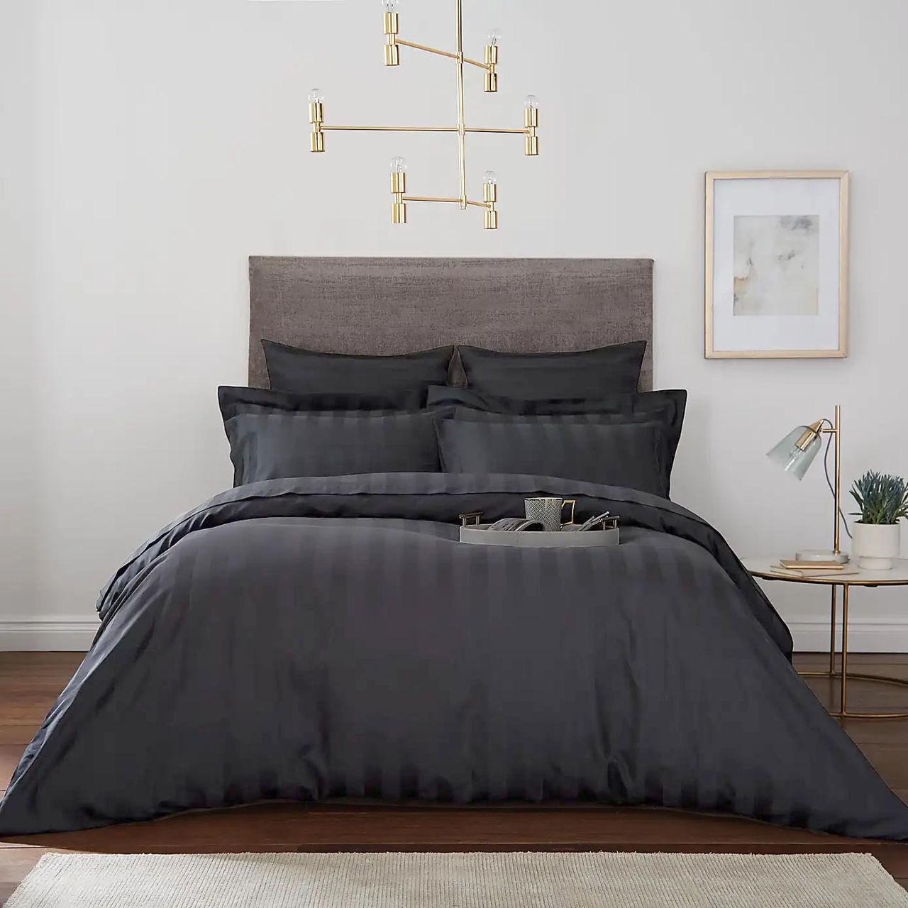 Комплект постельного белья Еней-плюс СТ0003 двуспальный Серый (158449)