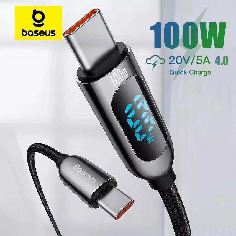 Кабель Baseus Type-C PD 100w Fast Charge с дисплеем 2 м Black (25397478) - фото 2