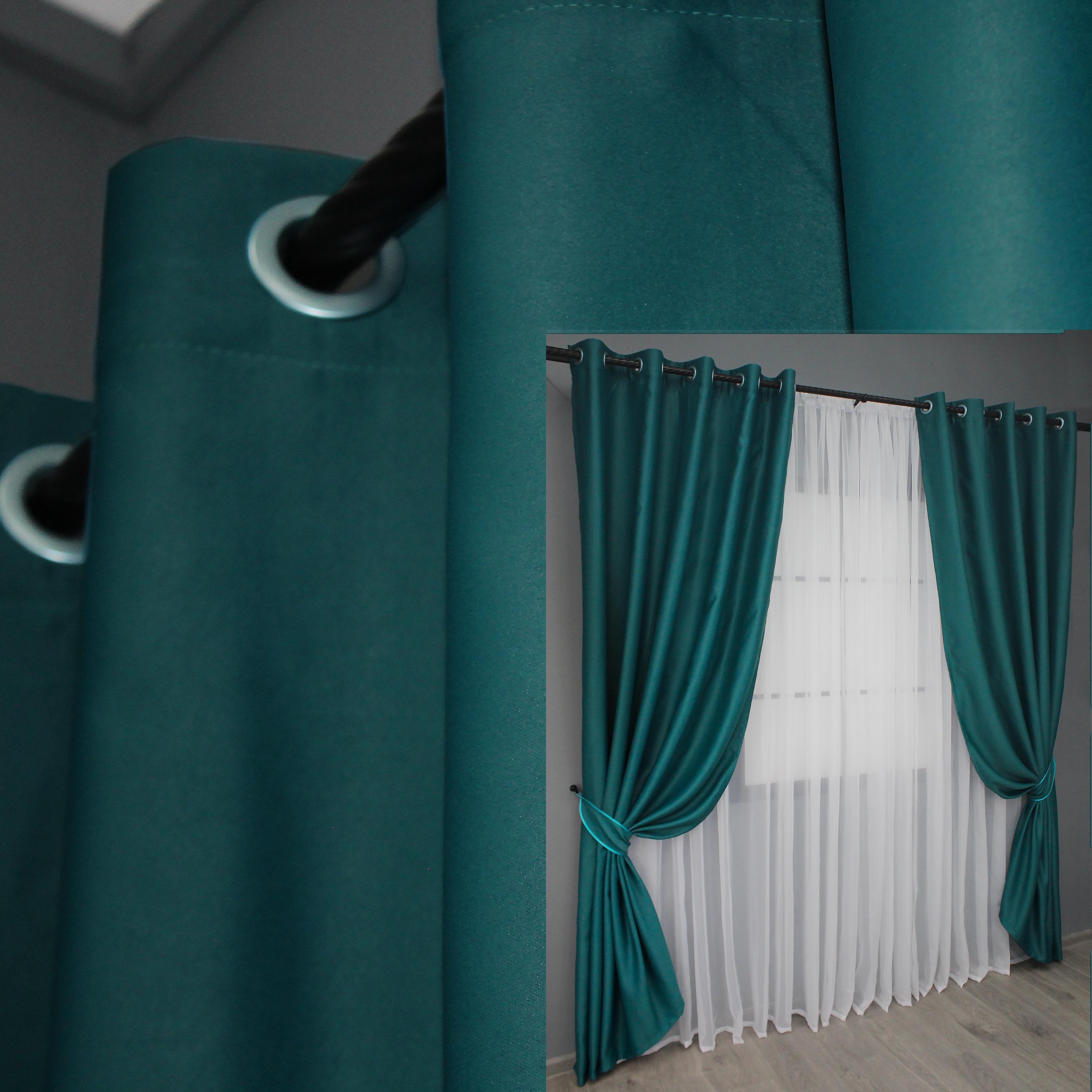 Комплект штор на люверсах VR-Textil Блэкаут Bagema Rvs № 1297ш 150х250 см 2 шт. Изумрудный (37-0014) - фото 5 Комплект штор на люверсах VR-Textil Блэкаут Bagema Rvs № 1297ш 150х250 см 2 шт. Изумрудный (37-0014) - фото 5