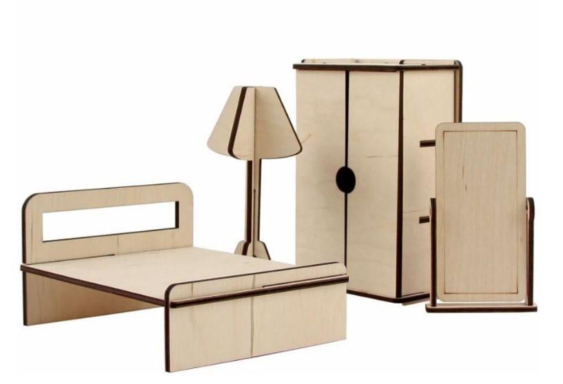 Набор кукольной мебели для декупажа ROSA TALENT Спальня 1 4 пр.