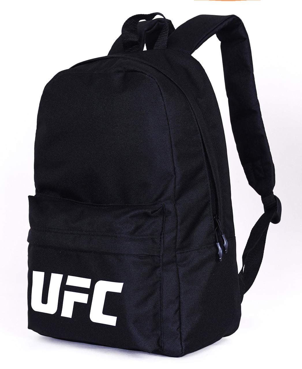 Рюкзак мужской однотонный с надписью на фронтальном кармане UFC Черный (1654617840)