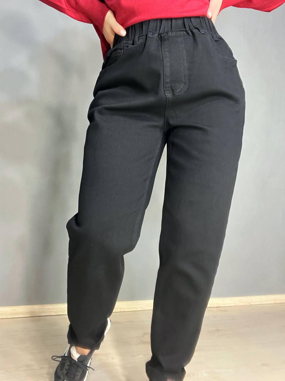 Джинси жіночі Vanver 81888 mom jeans relax comfort талія на резинці р. 34 Чорний (3844) - фото 5