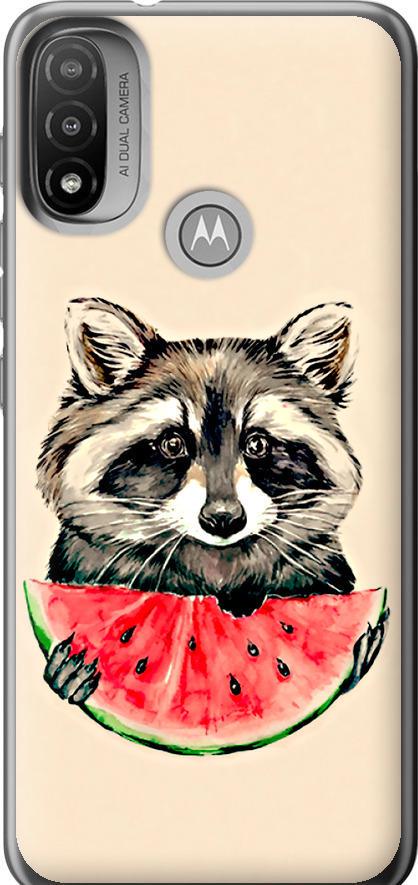 Чехол на Motorola E20 Енотик с арбузом (4605u-2509-42517)