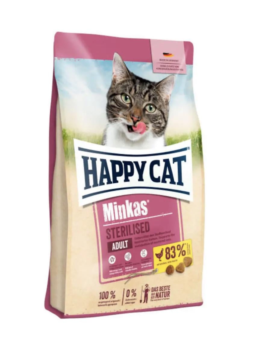 Корм для кошек и стерилизованных кошек Happy Cat Minkas Sterilised Geflugel сухой с птицей 10 кг (70409) - фото 1