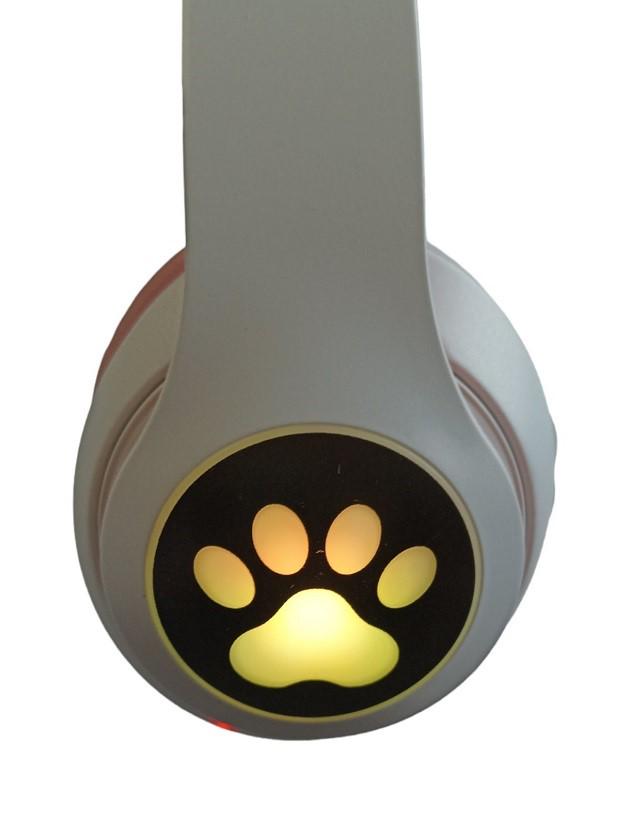 Навушники бездротові Cat Ear VZV-28M Bluetooth з різнокольоровим LED підсвічуванням та котячими вушками Рожевий (eead7b61) - фото 3