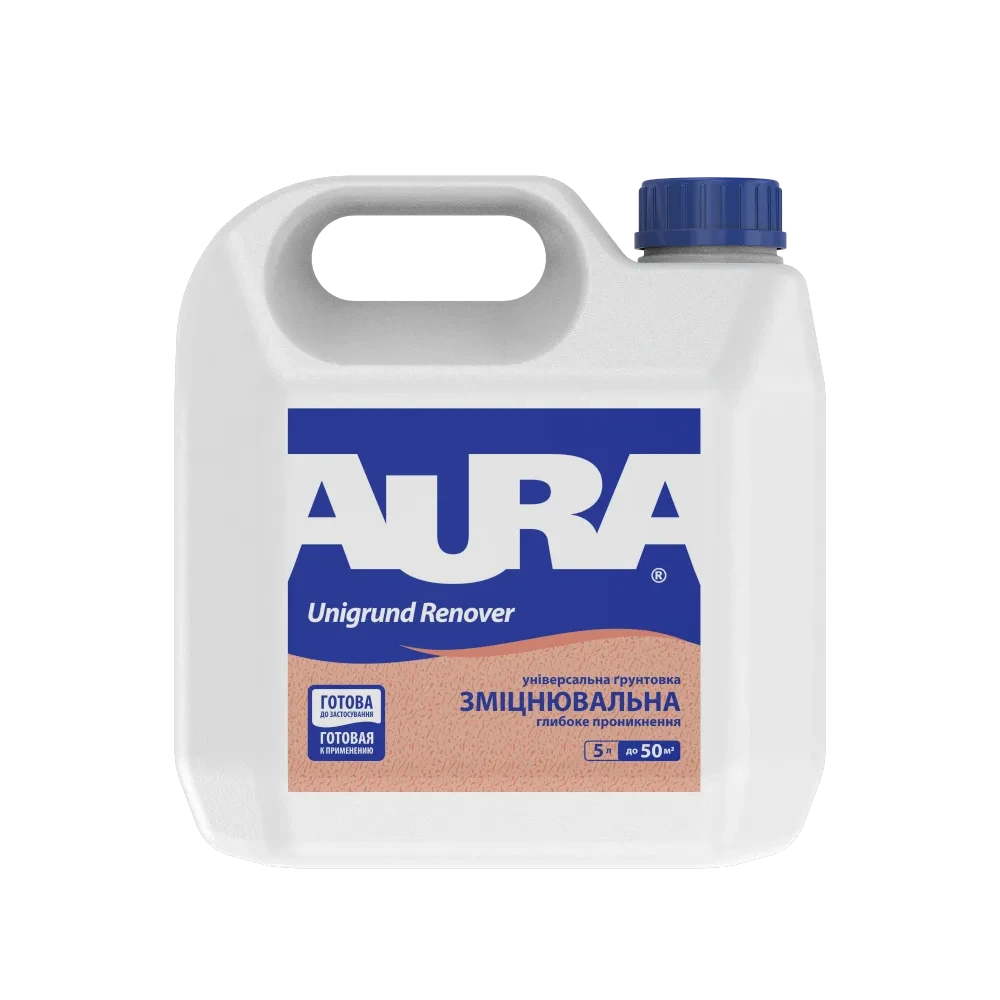Грунтовка укрепляющая глубокое проникновение Aura Unigrund Renover 5 л (2568805774)
