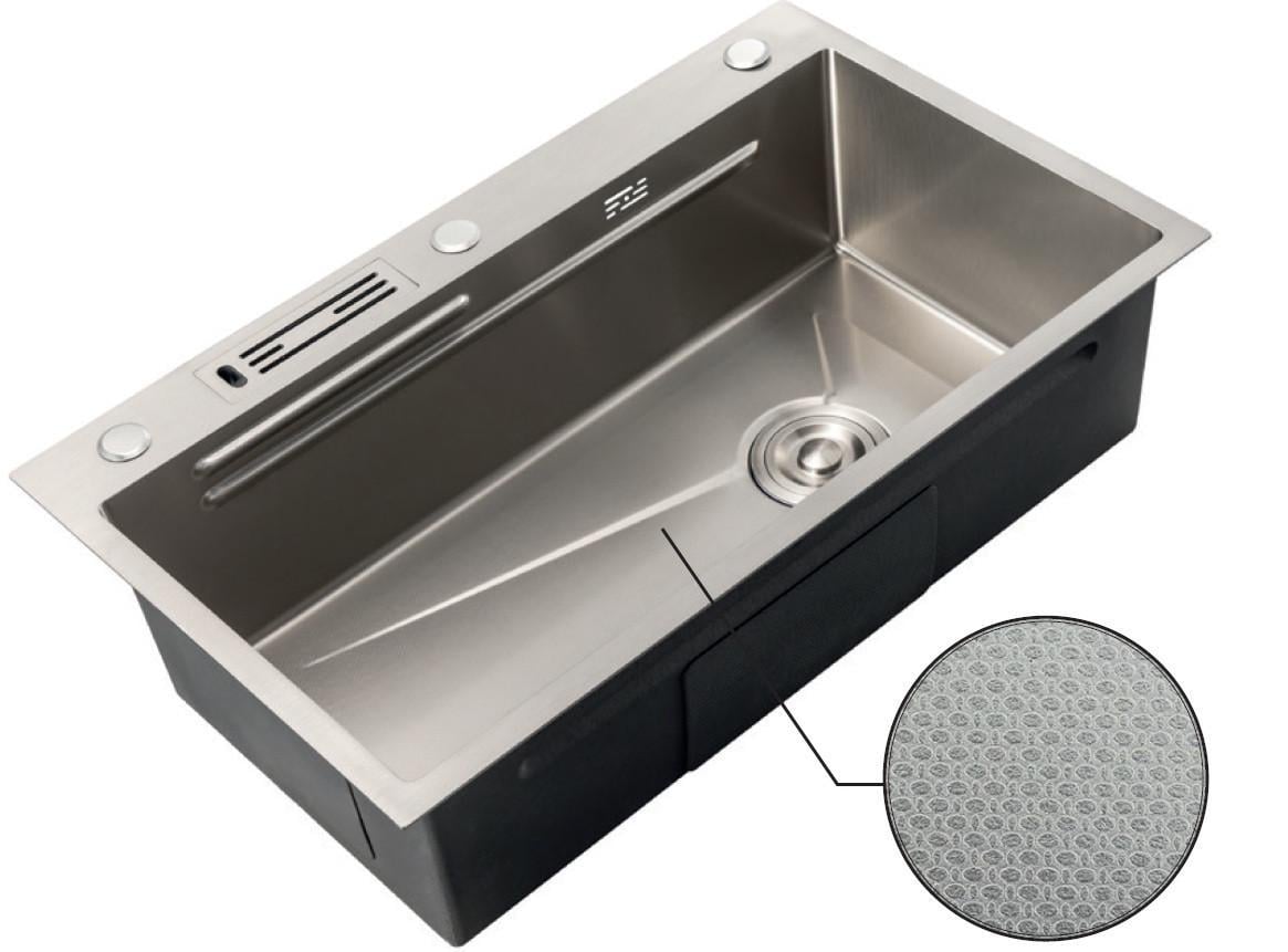 Мойка для кухни MIXXUS Premium MH7545-SET-05 Micro Decor Nano-Silver 3.0/0.8 комплект (MX9635)