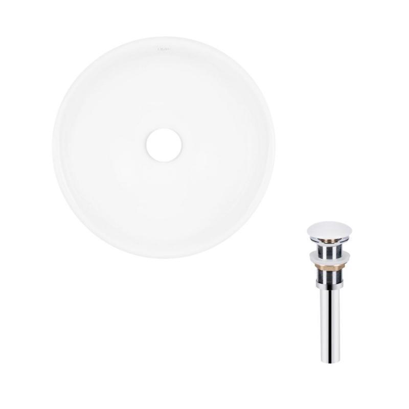 Раковина накладная круглая Qtap Owl 400х400х155 мм с донным клапаном PU02 White (SD00053443)