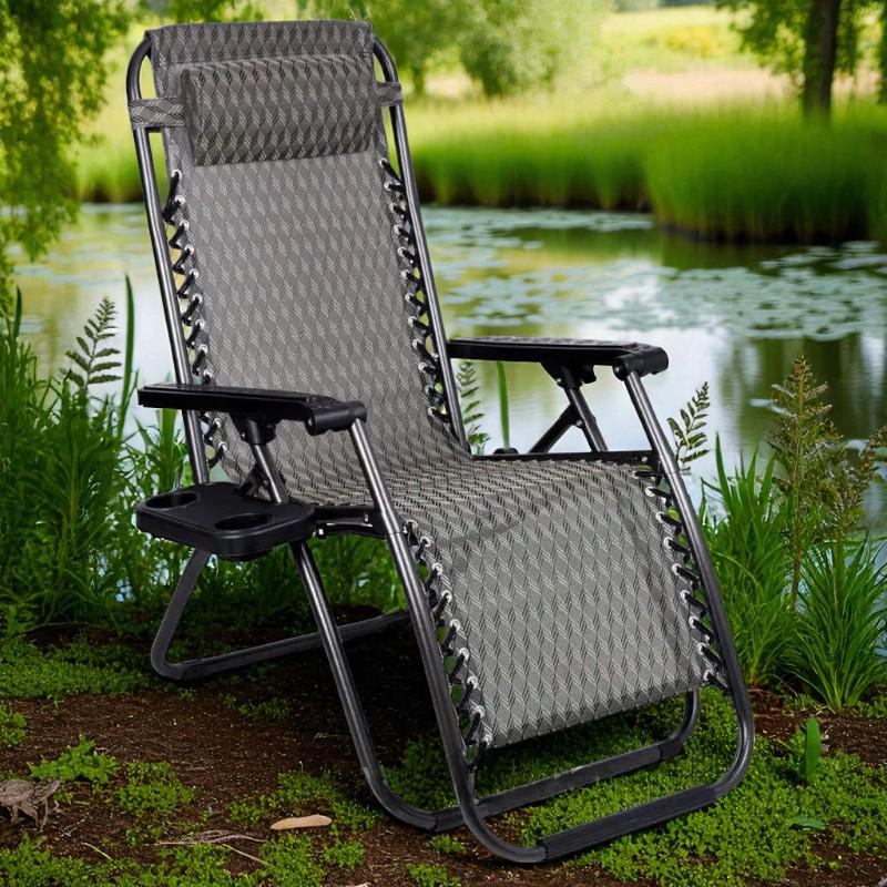 Крісло садове складане Zero Gravity до 120 кг Чорний - фото 6 Крісло садове складане Zero Gravity до 120 кг Чорний - фото 6