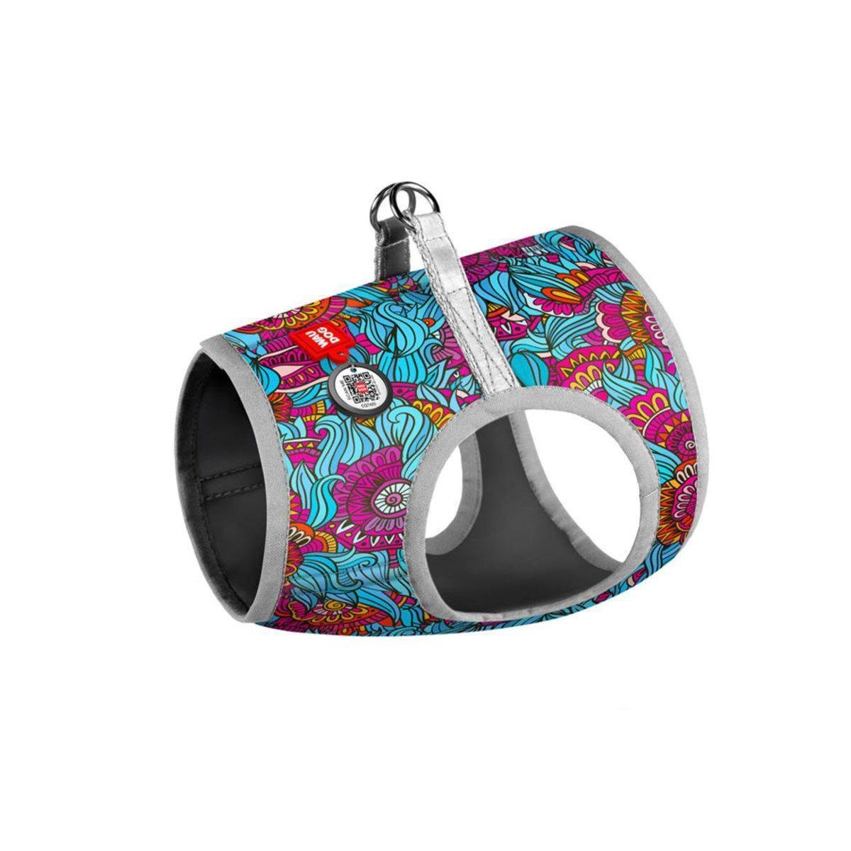 Шлея для собак м'яка Waudog Clothes Літо з QR паспортом XS2 28-31 см х 20-22 см (2971 Col)