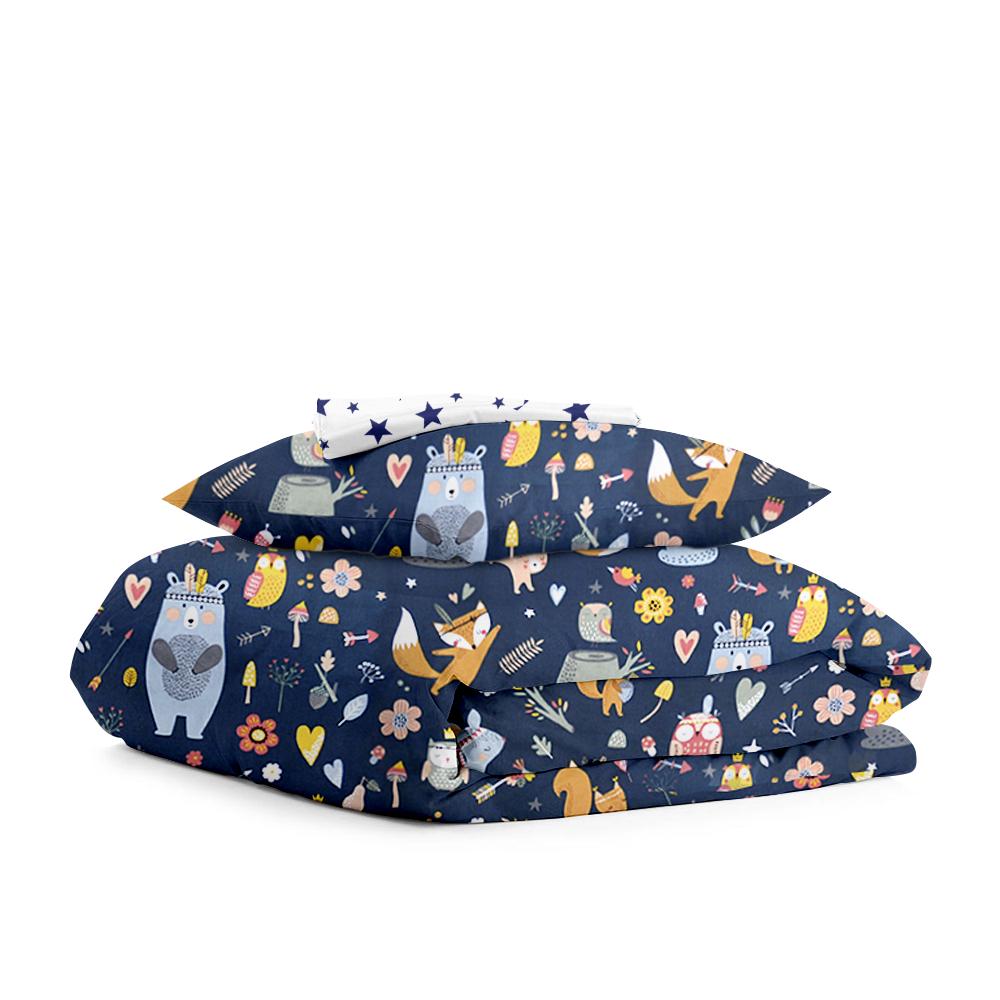 Комплект детского постельного белья Cosas Animals Indi Blue 110х140 см на резинке (4822052044988)