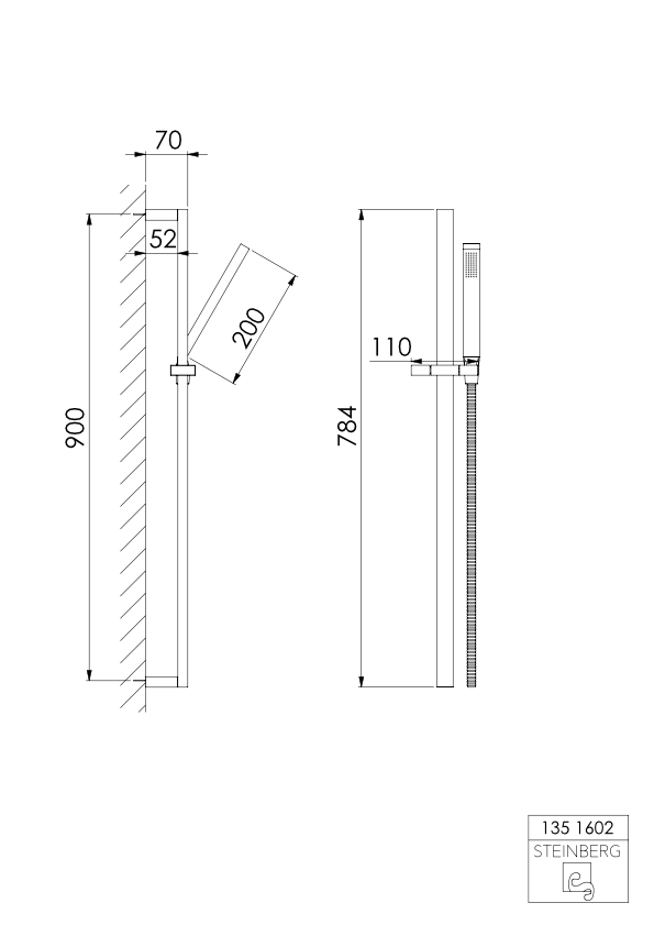 Ручной душ со шлангом Steinberg 135 1602 Chrome (1635899288) - фото 4 Ручной душ со шлангом Steinberg 135 1602 Chrome (1635899288) - фото 4