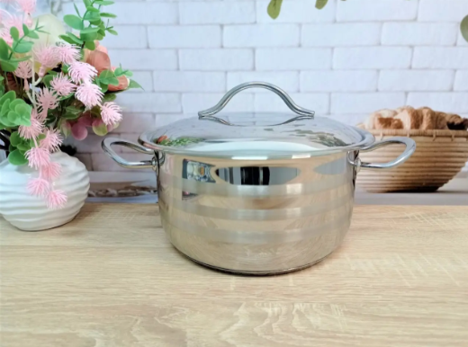 Каструля зі сталевою кришкою OMS з нержавіючої сталі для газу і індукці 4,6 л (2005.4.6) - фото 6 Каструля зі сталевою кришкою OMS з нержавіючої сталі для газу і індукці 4,6 л (2005.4.6) - фото 6