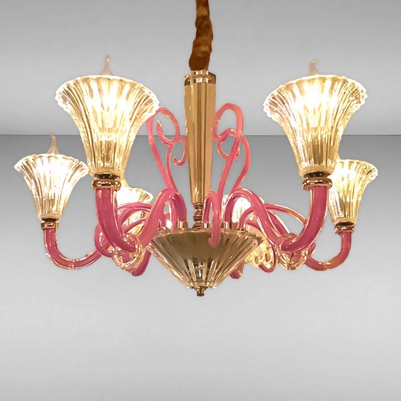 Люстра подвесная Light House ES-16020/6 на шесть ламп Малиновый