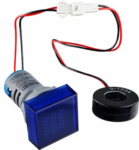 Ампер-вольтметр змінного струму цифровий АСКО-УКРЕМ ED16-22 FVAD квадратний 0-100A 25-500V Синій (27873122) Ампер-вольтметр змінного струму цифровий АСКО-УКРЕМ ED16-22 FVAD квадратний 0-100A 25-500V Синій (27873122)