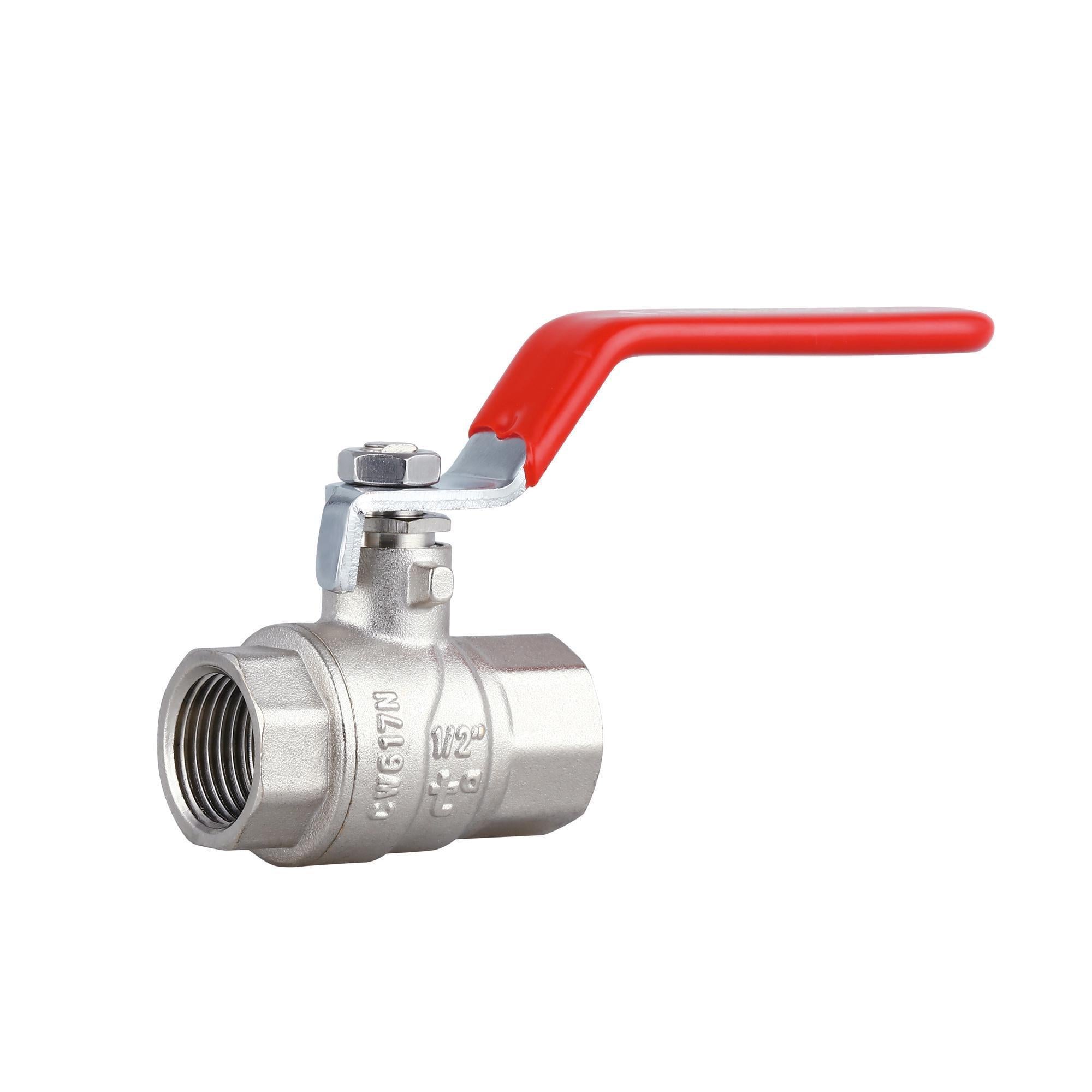 Кран шаровой Thermo Alliance Forte 1/2"ВВ прямой никелированный рычаг PN40 (SF600W15)