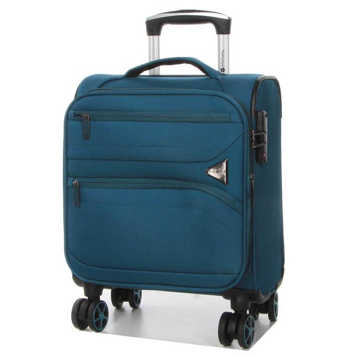 Чемодан Snowball 21504 мини XS тканевый с расширением 48х35х21 см 26/5 л Морская волна