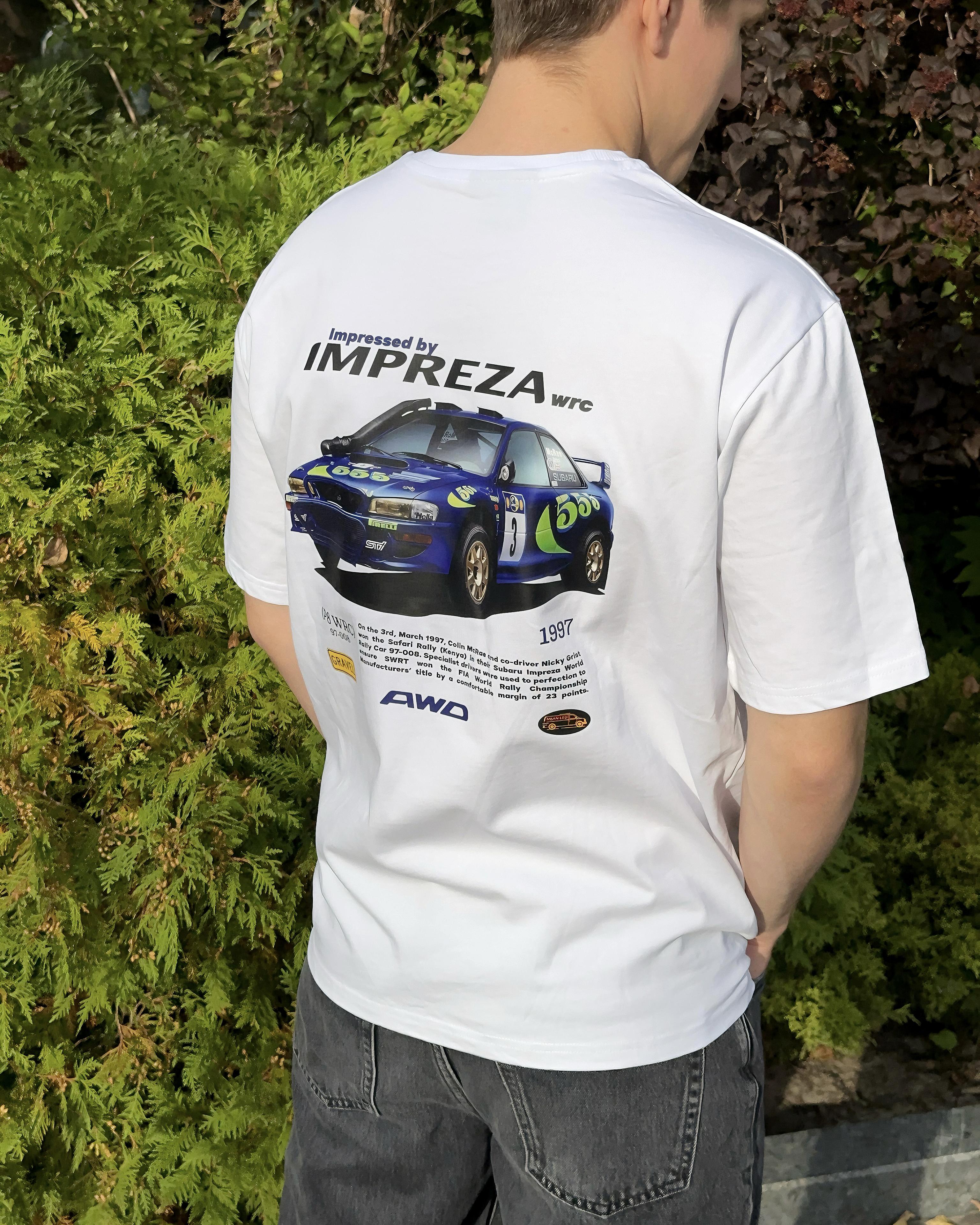 Футболка MEAN LTD Subaru Impreza World Rally Car 97-008 L Белый (MLD8000973) - фото 2 Футболка MEAN LTD Subaru Impreza World Rally Car 97-008 L Белый (MLD8000973) - фото 2