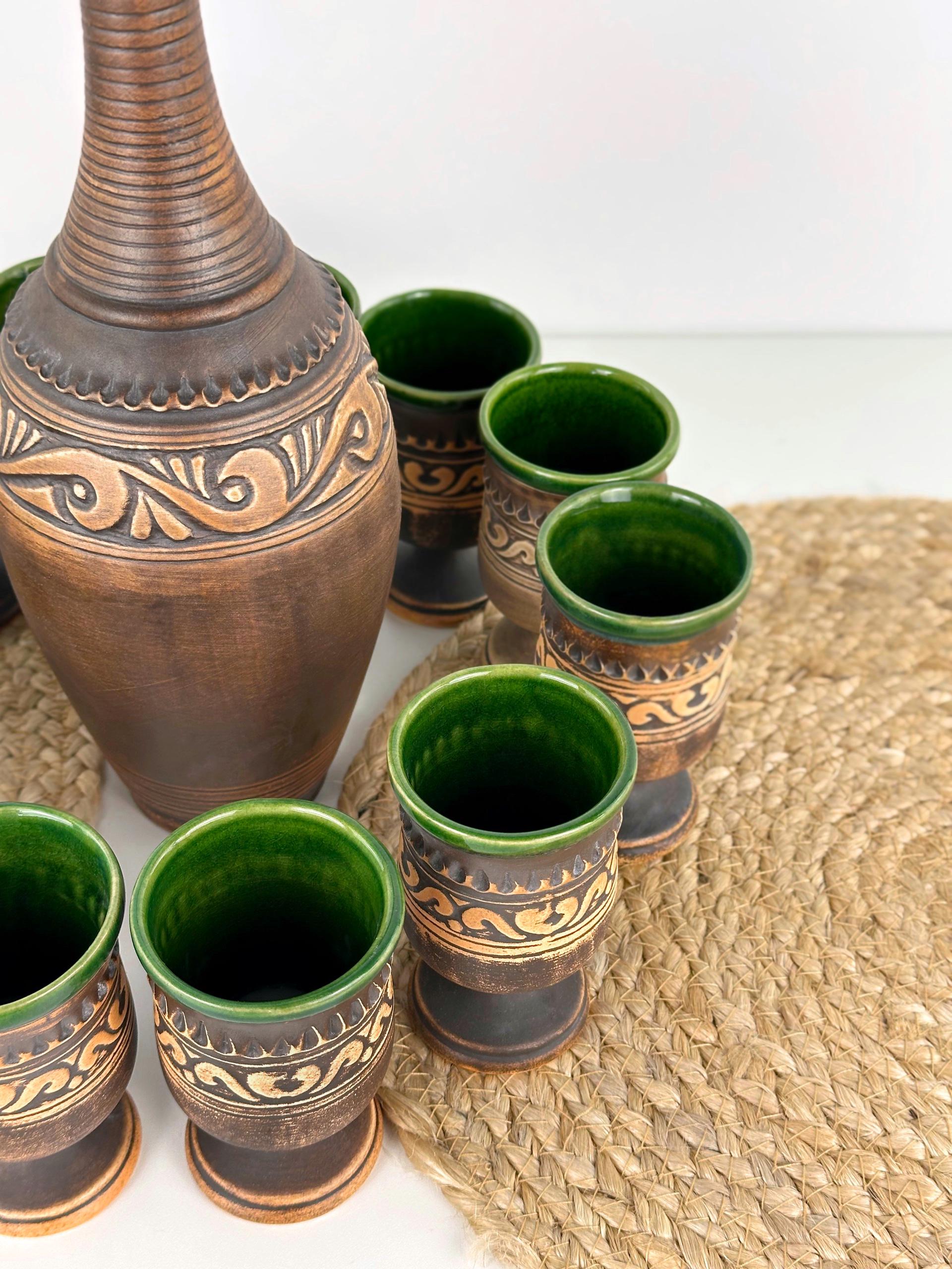 Набор глиняной посуды для подарка Гражда на 12 человек Коричневый (17019-34) - фото 4 Набор глиняной посуды для подарка Гражда на 12 человек Коричневый (17019-34) - фото 4