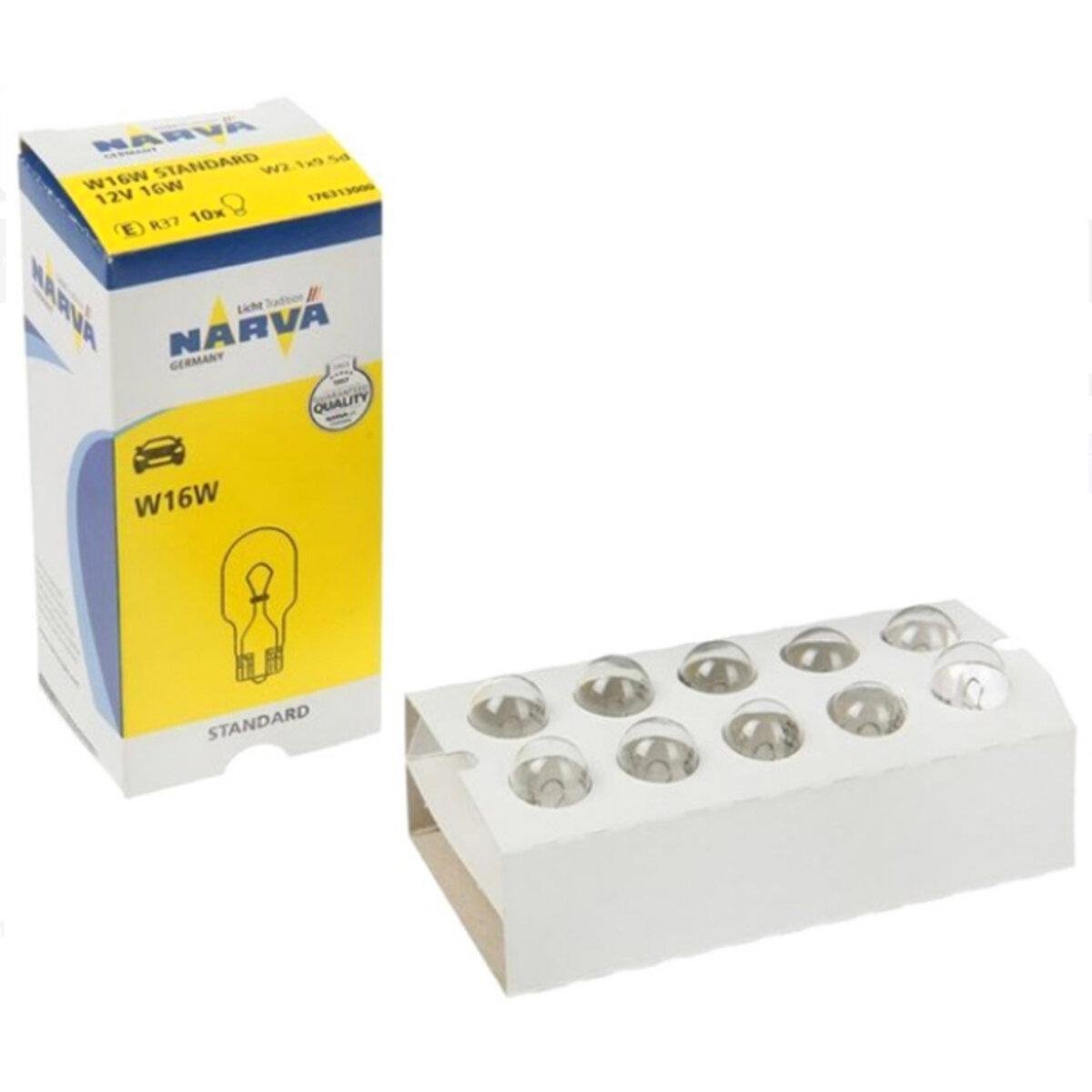 Автомобільна лампа розжарювання Narva W16W 12V 16W W2.1X9.5d 10 шт. (2624)