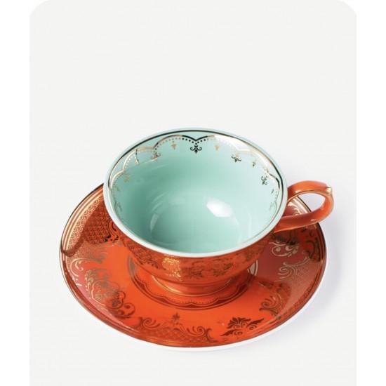 Чашка з блюдцем Pols Potten Grandpa Помаранчевий (250396453)